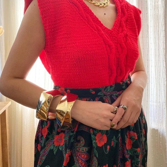 SOLD Country Suburbans Floral Vintage Maxi Skirt - Picture 3 of 4